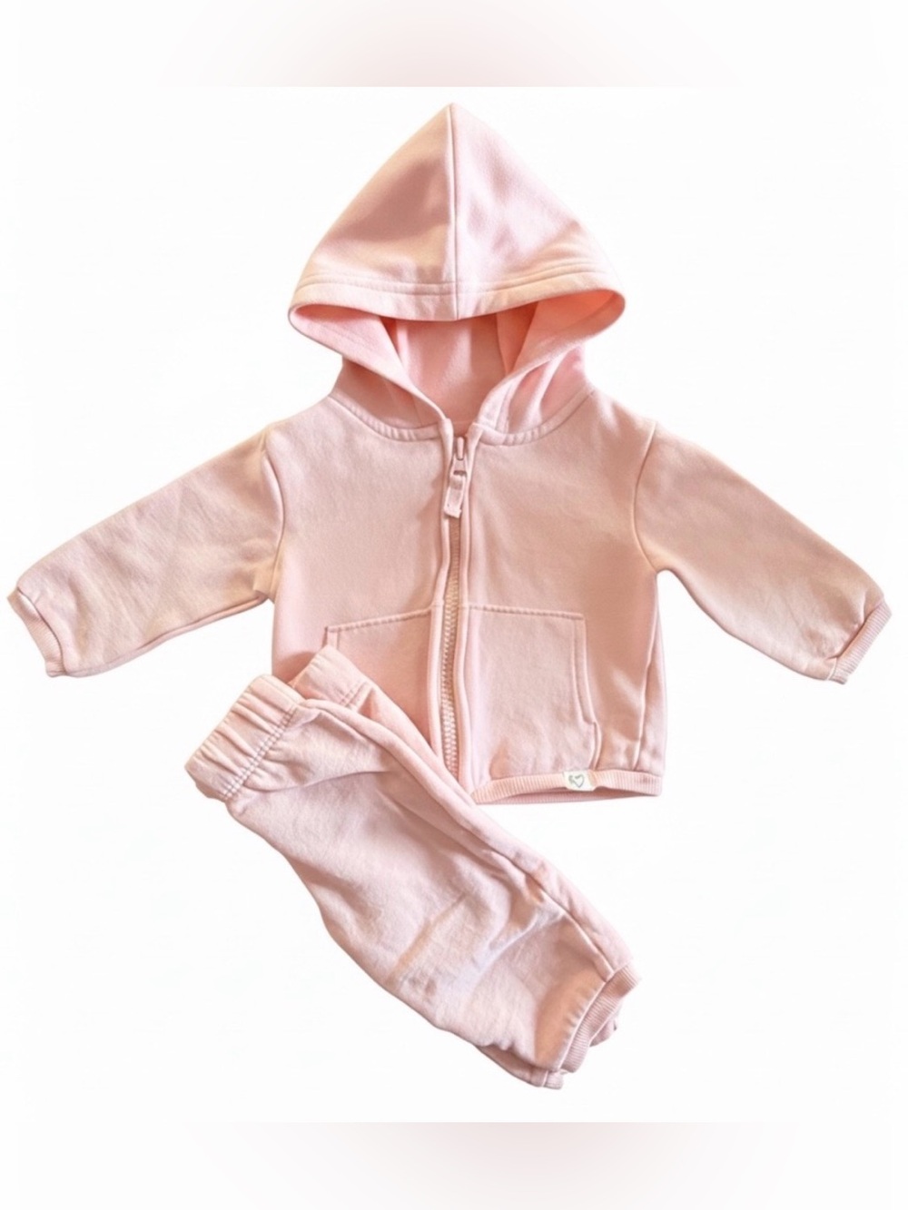 Carter's Light Pink Hooded Zip Sweatshirt & Jogger Set 6 months